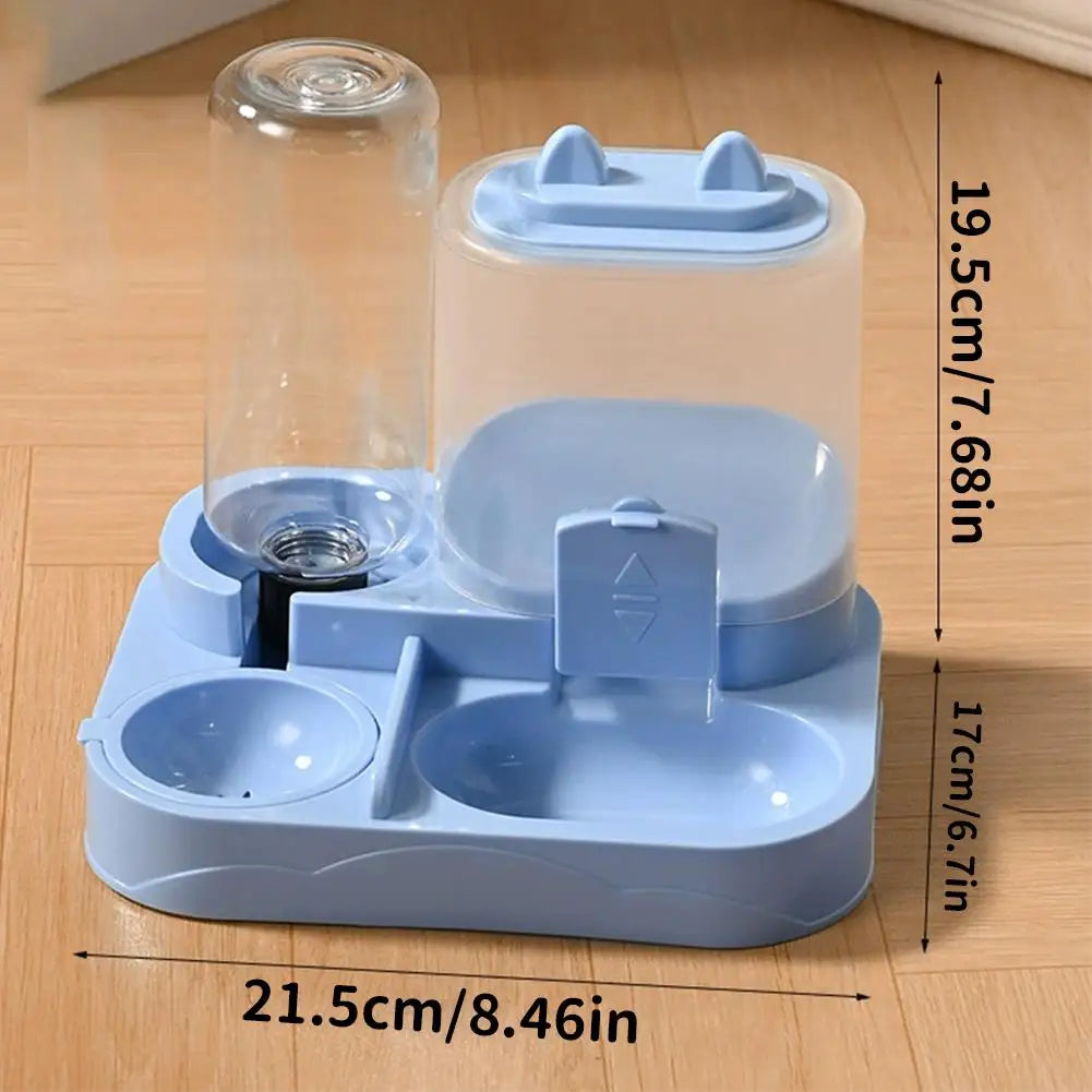 Plastic  Automatic Cat Feeder And Waterer All-in-One Pet Food Water Dispenser Large Capacity Food Storage Dispenser Pet Supplies