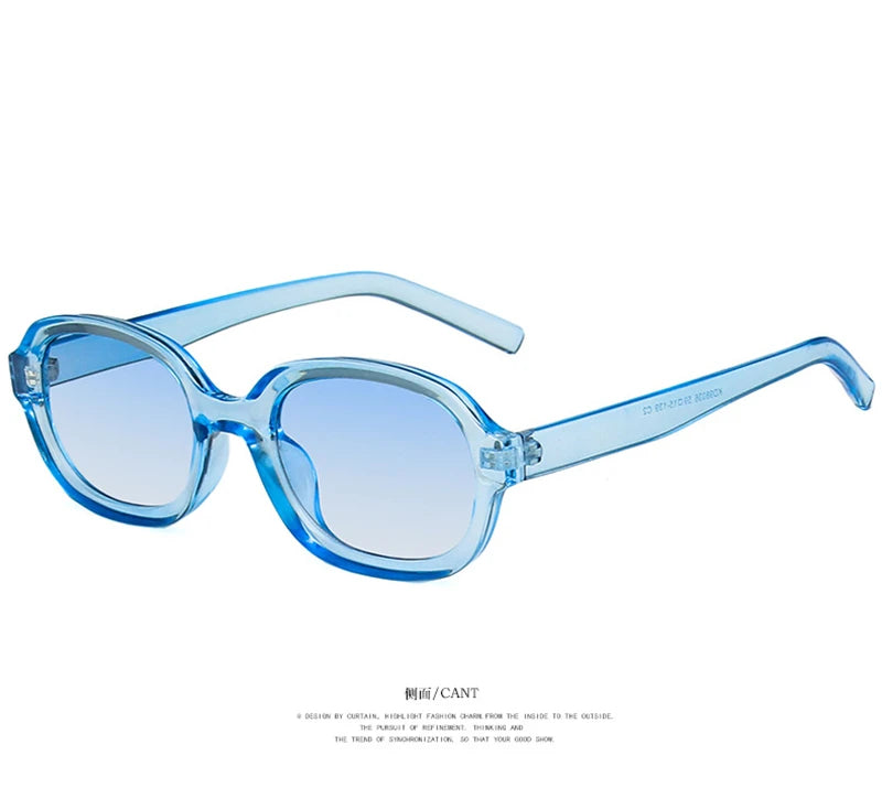 Oval Concave Vintage Sunglasses Women Fashion Design Retro Brand Sun Glasses Female Hip Hop Vintage Round Designer Oculos De Sol