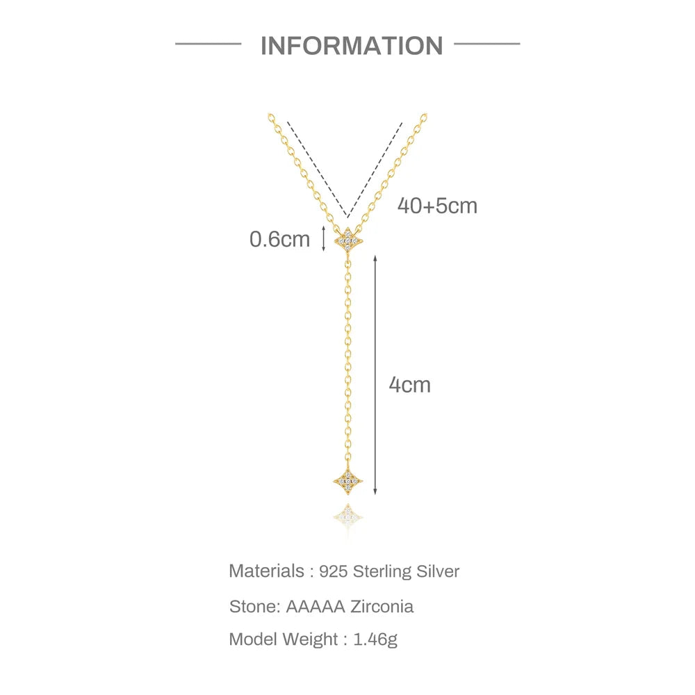 CANNER New 925 Sterling Silver Mini Zircon Pendant Necklaces Chain For Women Necklace Chains Fine Jewelry Gift Collares подвеска