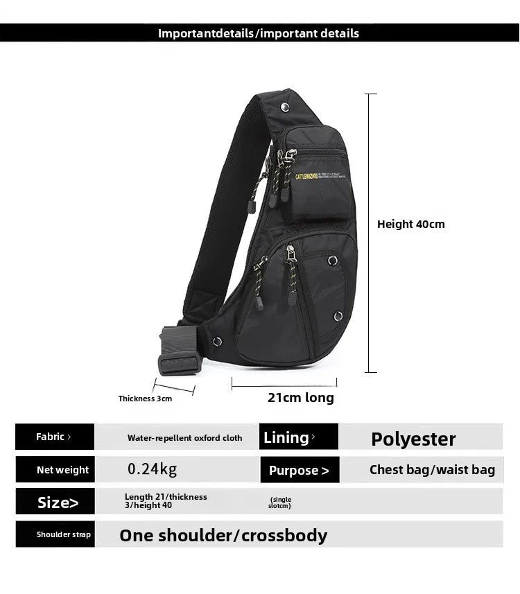 2026 New Oxford Cloth Men's Crossbody Bag Casual Single Shoulder Bag Fashion Street Style Backpack Leisure Chest Bag for Men