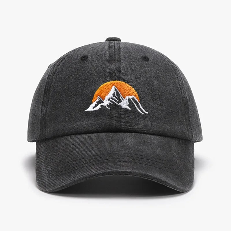 1pc Unisex Embroidered Sunset Baseball Hat,washed  Adjustable Outdoor Casual Sport Trucker Hat,Suitable for Daily Wear,commute