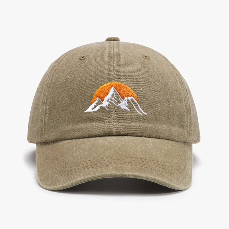 1pc Unisex Embroidered Sunset Baseball Hat,washed  Adjustable Outdoor Casual Sport Trucker Hat,Suitable for Daily Wear,commute