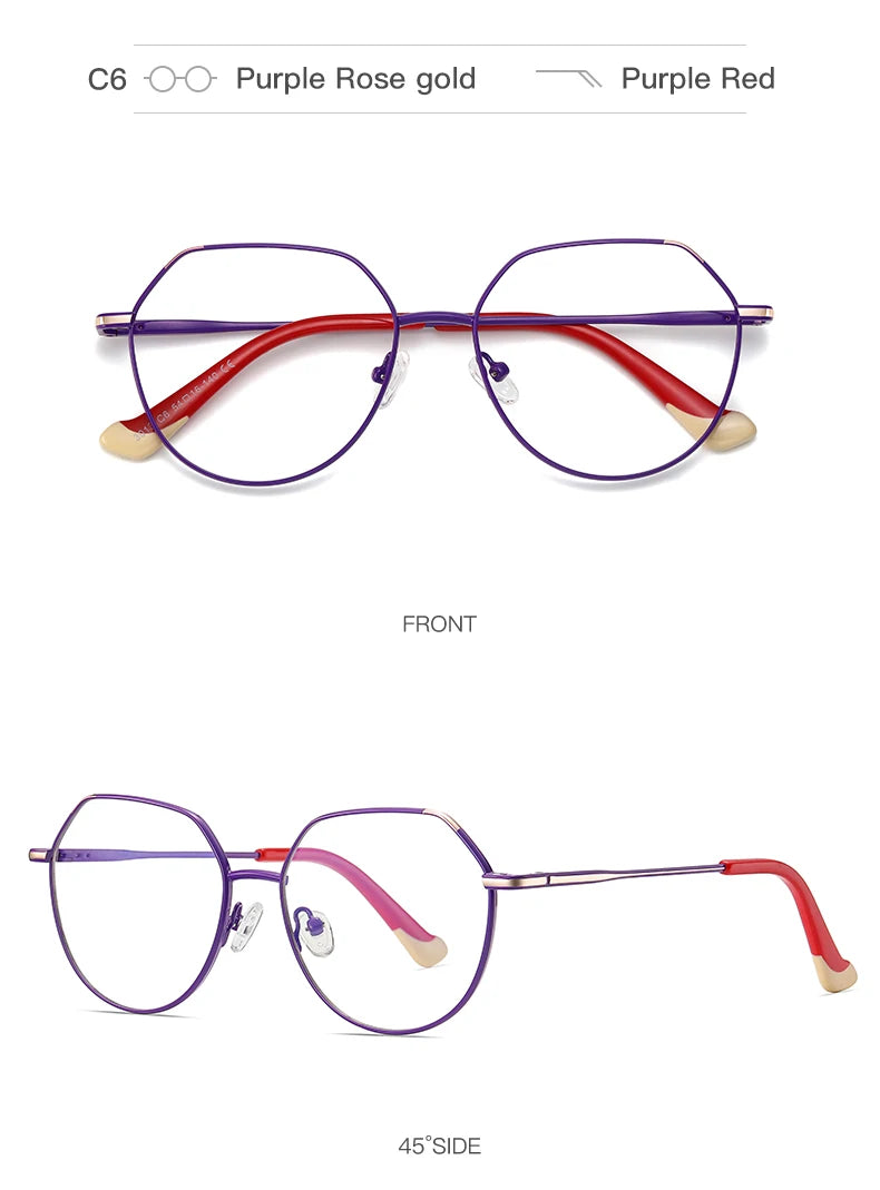 VICKY Metal Myopia Prescription Glasses Hyperopia Reading Glasses Women Anti Blue Light Computer  Glasses Optical Glasses Frame