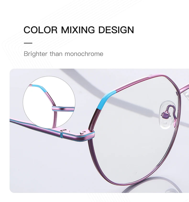 VICKY Metal Myopia Prescription Glasses Hyperopia Reading Glasses Women Anti Blue Light Computer  Glasses Optical Glasses Frame