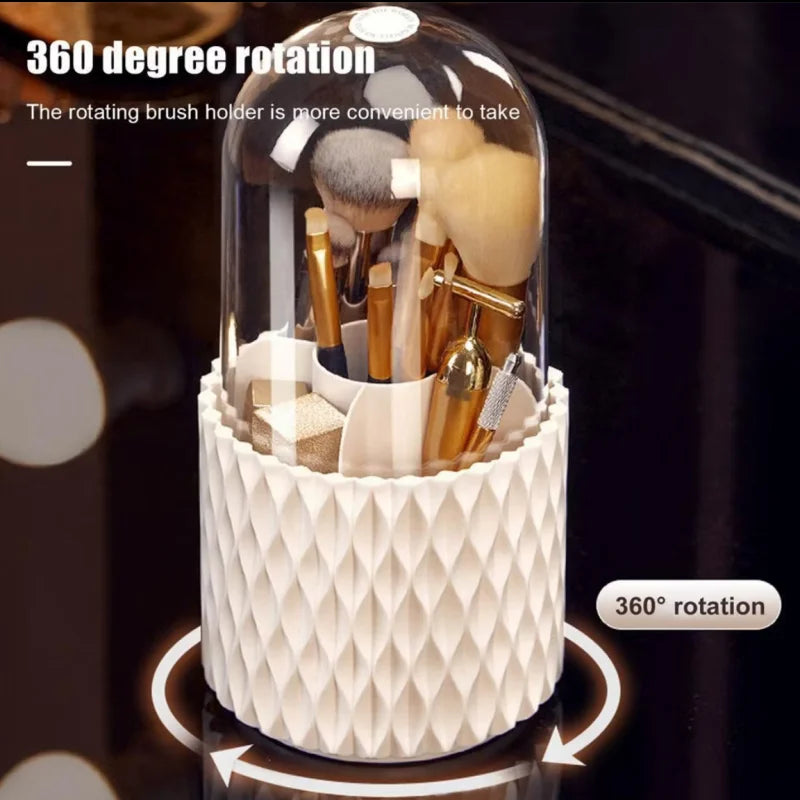 1pcRotating Makeup Brush Storage Tube Brush Bucket Storage Rack Desktop Storage Box Dressing Table Cosmetics Pen Holder
