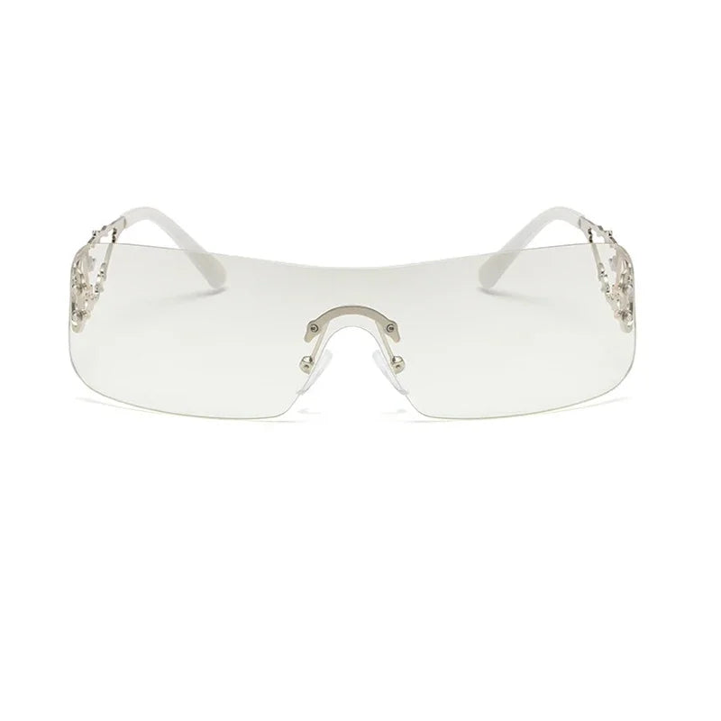 New Fashion Rimless Y2K Sunglasses Women Men 2026 High Quality Trending Product Rave Party Festival Oculos De Sol UV400