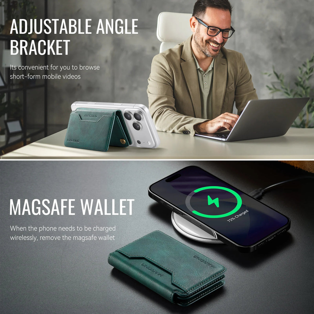 MagSafe Wallet RFID Blocking Magnetic Card Holder