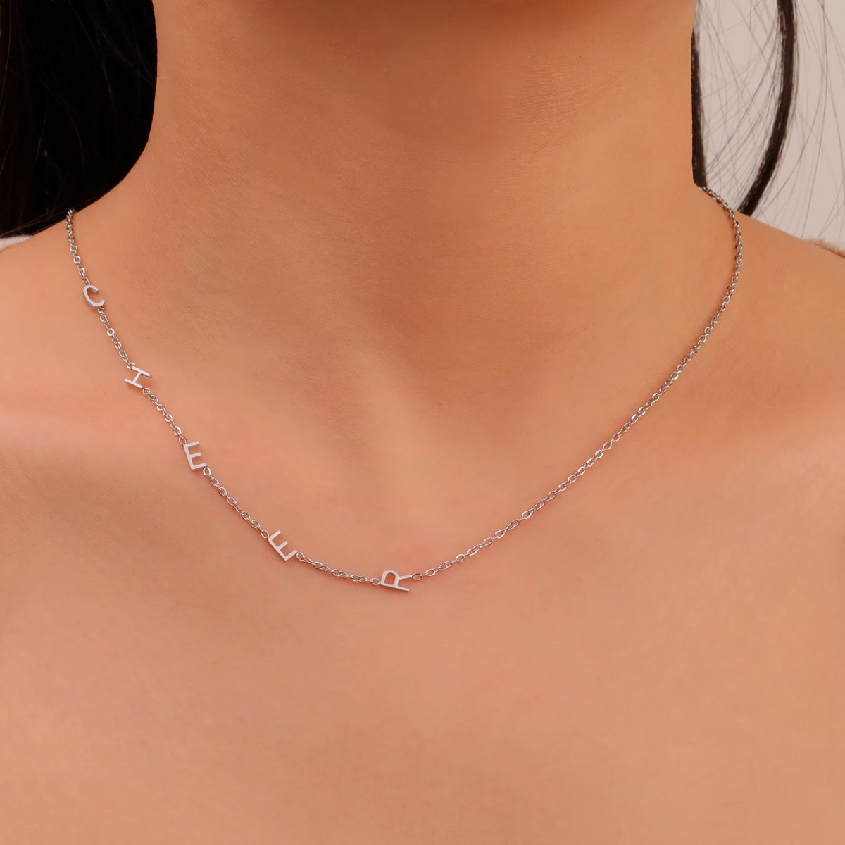 Custom Initial Letter Necklaces Choker For Women Stainless Steel A-Z Alphabet Personalized Necklace Jewelry Mother's Day Gift