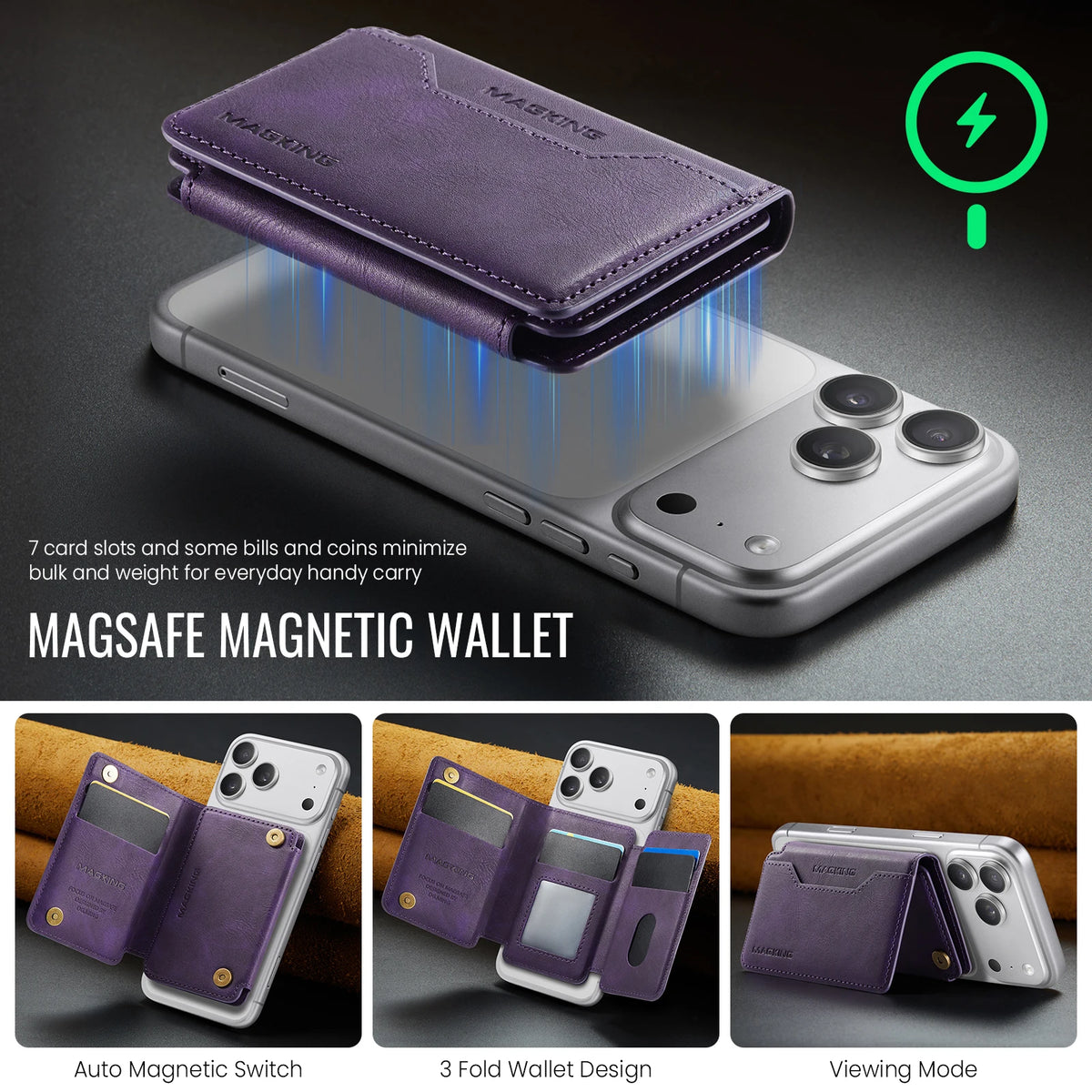 MagSafe Wallet RFID Blocking Magnetic Card Holder
