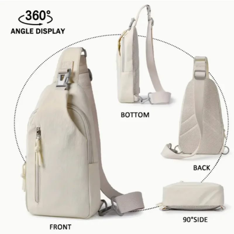 Hot Models Of Men And Women With The Same Models Of Casual Cross-body Bag, Large-capacity Nylon Chest Bag, Commuting, Travel
