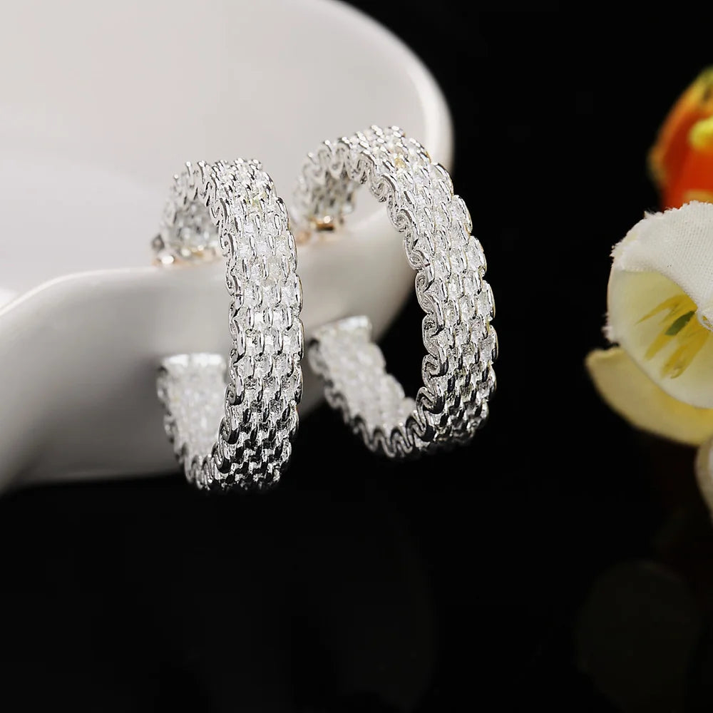 wholesale 925 Sterling Silver Earrings Temperament Women Creativity Ear Studs Christmas Gifts Street All-match Jewelry