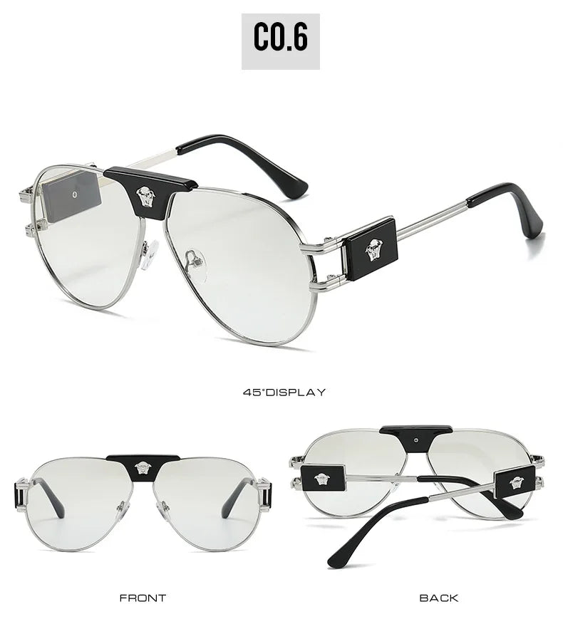 Classic Aviation Sunglasses Women Brand Designer Cattle Head Decoration Brand Designer Pilot Sun Glasses UV400