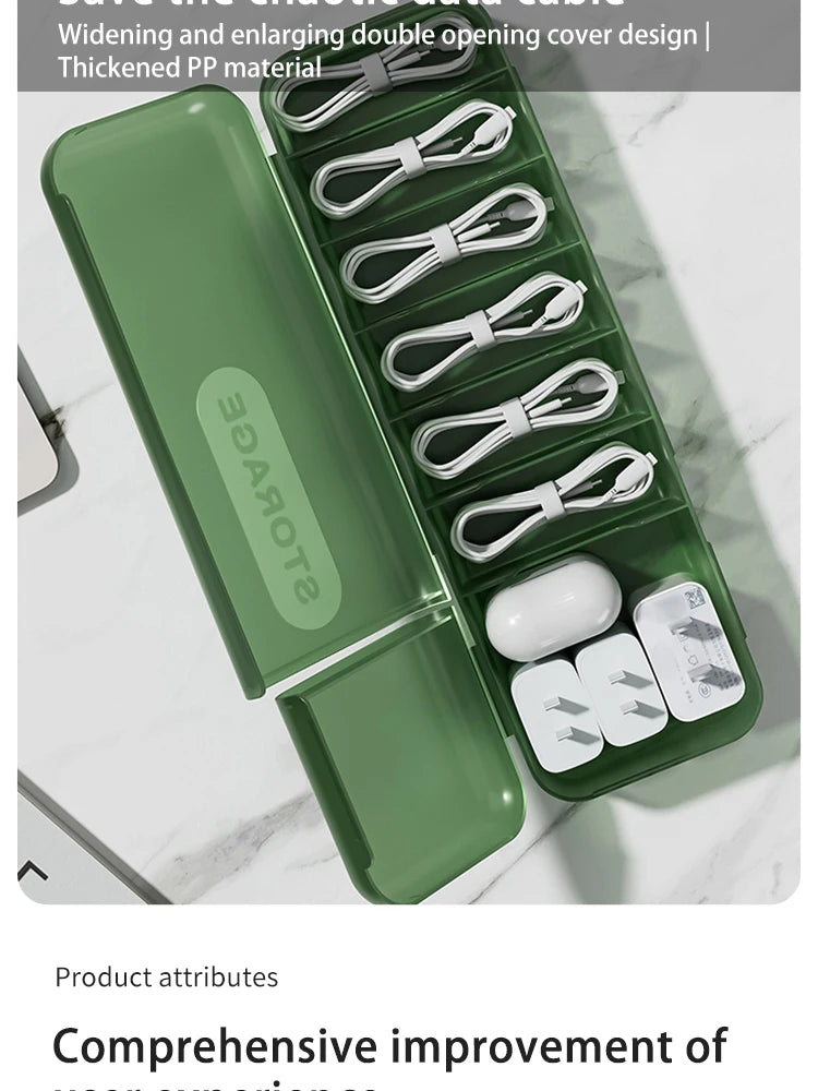 Desktop Covered Data Cable Storage Box, Power Charging Cable Sorting Tool, Charger Storage Box, Say Goodbye To Clutter