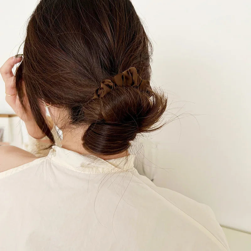 Elegant Satin Hair Scrunchies for Women Softer Than Elastic Bands Hair Rope Girls Elegant Strong Ponytail Hair Ties Accessories