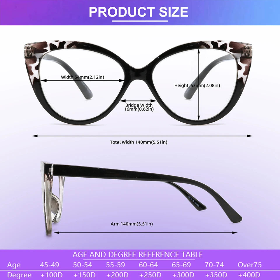 BEGREAT Cat Eye Reading Glasses Trendy Luxury Design Presbyopia Eyeglasses Anti-blue Light Glasses +1.25 +1.75 +2.75