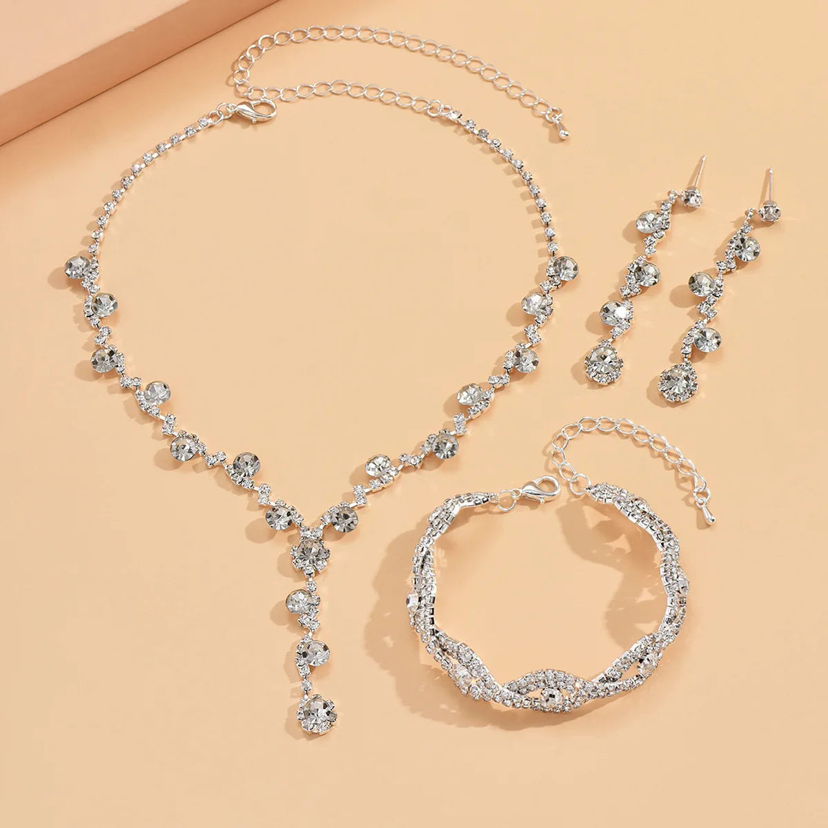 Women's Fashion Copper Claw Chain Sunflower Necklace Earrings Bracelet Jewelry Set Wedding Banquet Party Holiday Gift