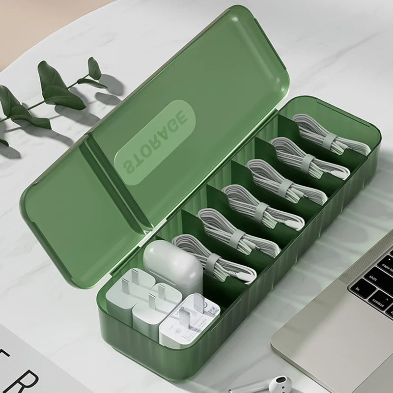 Desktop Covered Data Cable Storage Box, Power Charging Cable Sorting Tool, Charger Storage Box, Say Goodbye To Clutter