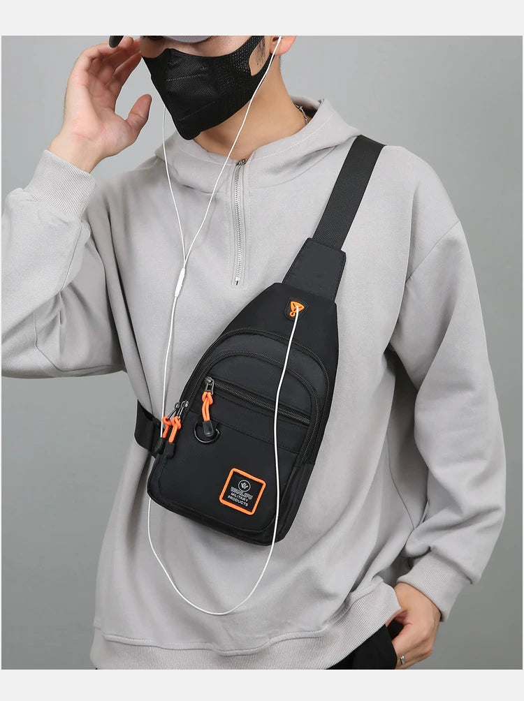 Men Chest Bag Large Capacity One Shoulder Crossbody Backpack Outdoor Sports Leisure Fashion Small Sling Bag For Men