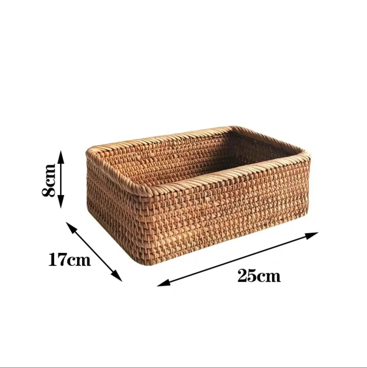 Rattan Storage Basket for Home Decor Snack Handmade Woven Nesting Baskets Wicker Storage Box Kitchen Table Household Supplies