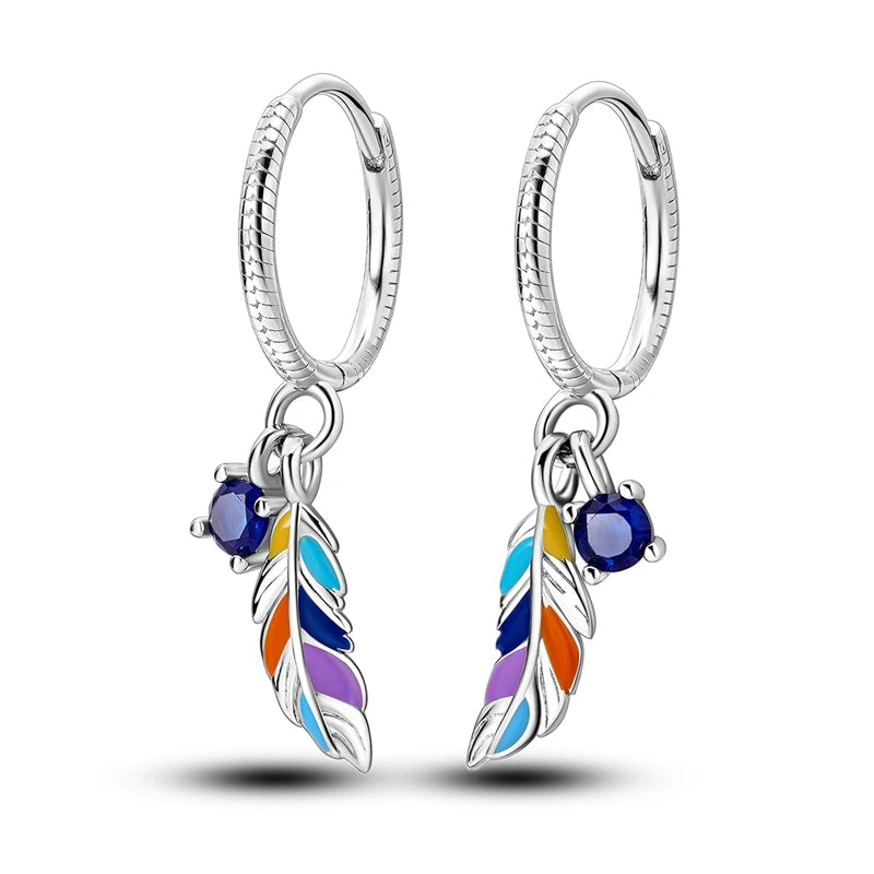 Original 925 Sterling Silver Women Hoop Earrings High Quality Shine Zircon U Shaped Classic Style Earring For Women Jewelry Gift