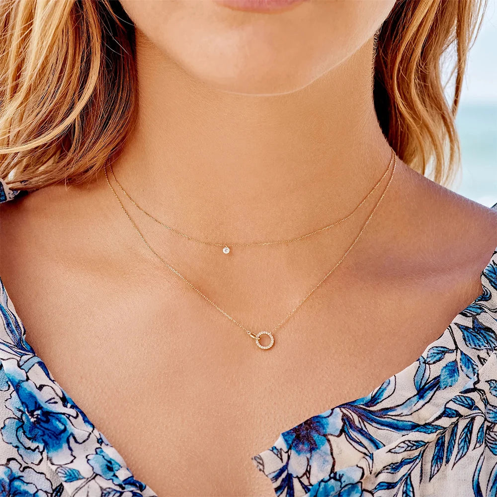 CANNER New 925 Sterling Silver Mini Zircon Pendant Necklaces Chain For Women Necklace Chains Fine Jewelry Gift Collares подвеска
