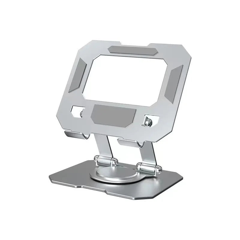 All-Metal Foldable 360° Rotatable Desktop Stand for Tablet & Phone, Hollow-Out Heat Dissipation Tablet Support Bracket
