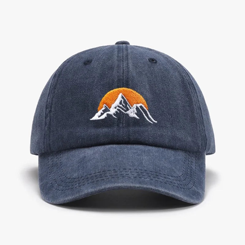 1pc Unisex Embroidered Sunset Baseball Hat,washed  Adjustable Outdoor Casual Sport Trucker Hat,Suitable for Daily Wear,commute