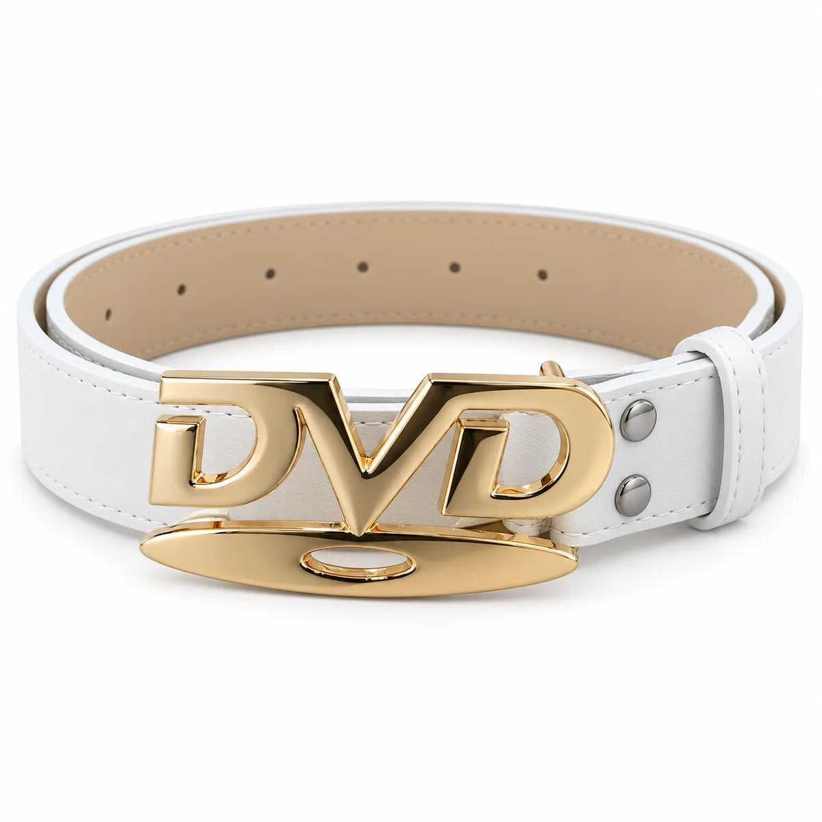Unisex Nostalgic Design DVD Buckle Belt Men Women Decoration Paired with Jeans Waist Straps Belt Versatile Design Sense Belt