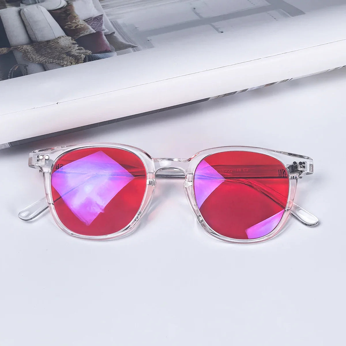 SHINU Red Lens Glasses Women Sleep Better Blue Light Blocking Glasses for Long Screen Time Orange Lens Glasses Gaming Eyewear