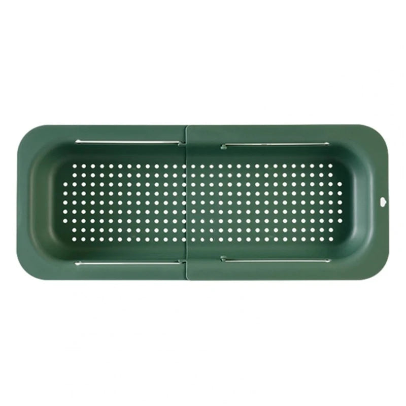 Extendable Over The Sink Colander Strainer Basket for Washing Vegetables Fruits Draining Pasta Drying Dishes Home Kitchen Tool