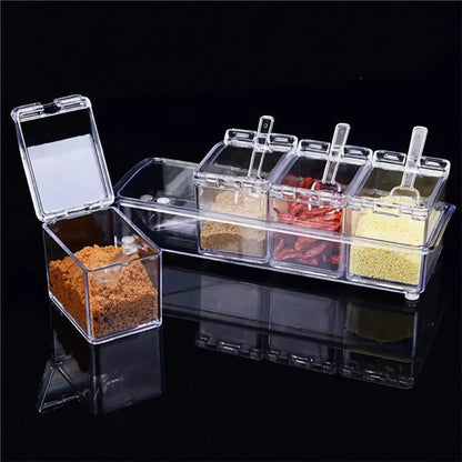 4-Compartment Clear Spice Box with Spoons – view 9