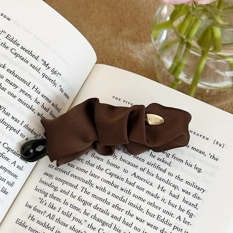 Korean Elegant Solid Fold Satin Banana Hair Clip For Women Girls Sweet Hair Ornament Hairpin Barrette Fashion Hair Accessories