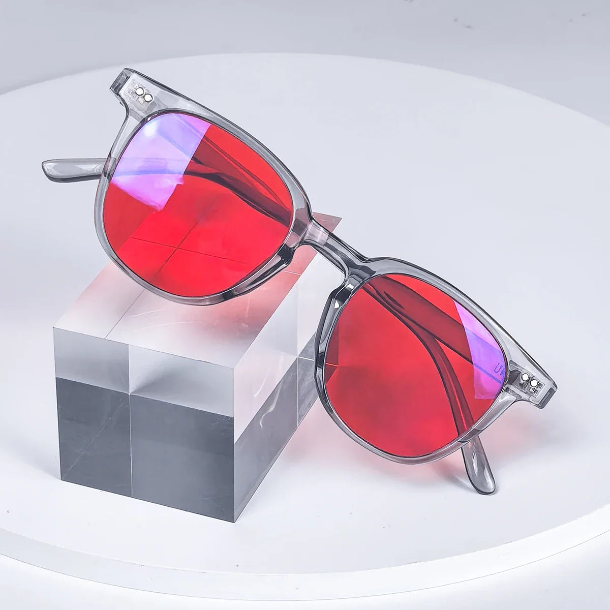 SHINU Red Lens Glasses Women Sleep Better Blue Light Blocking Glasses for Long Screen Time Orange Lens Glasses Gaming Eyewear