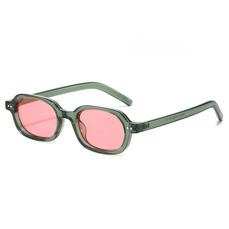 SO&EI Retro Small Oval Sunglasses Women Shades UV400 Fashion Rivets Men Jelly Color Gradient Punk Sun Glasses