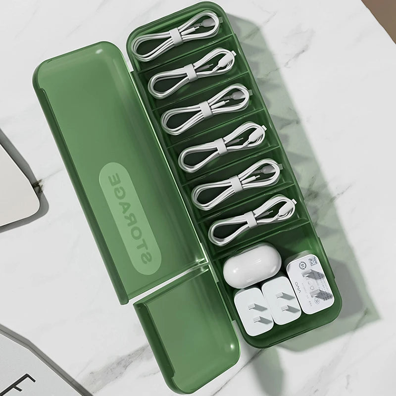 Desktop Covered Data Cable Storage Box, Power Charging Cable Sorting Tool, Charger Storage Box, Say Goodbye To Clutter