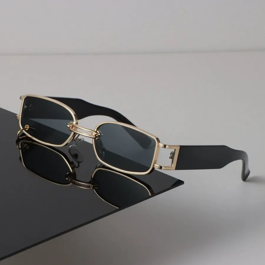Sexy Square Sunglasses Women Men Black Sun Glasses Retro Designer Eyewear Luxury Small Frame Mirror Metal Brand