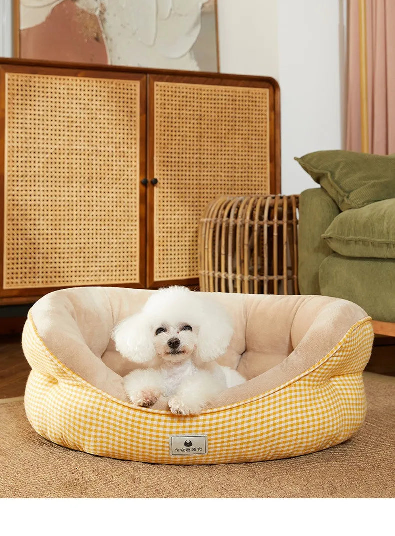 Bed for Dog Cat Pet Rotundity Plush Kennel Medium Small Dog Sofa Bed Cushion Pet Calming Dog Bed House Pet Supplies Winter