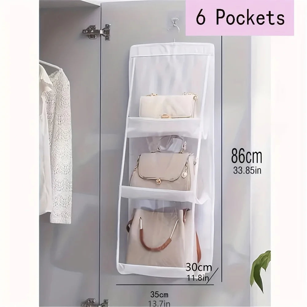 1 PC Saving Bag Organizer, Multi-Layer Hanging Handbag, Wardrobe, Wallet Organizer, Bag Storage Rack