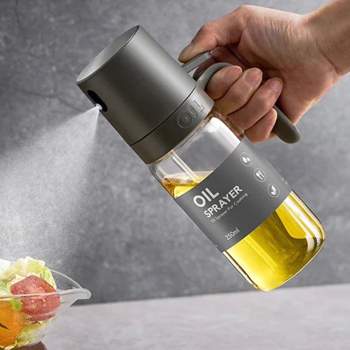 Oil Spray Bottle 250ml High Borosilicate Glass Cooking Oil Dispensers Olive Oil Sprayer Mister for Air Fryer Salad Baking