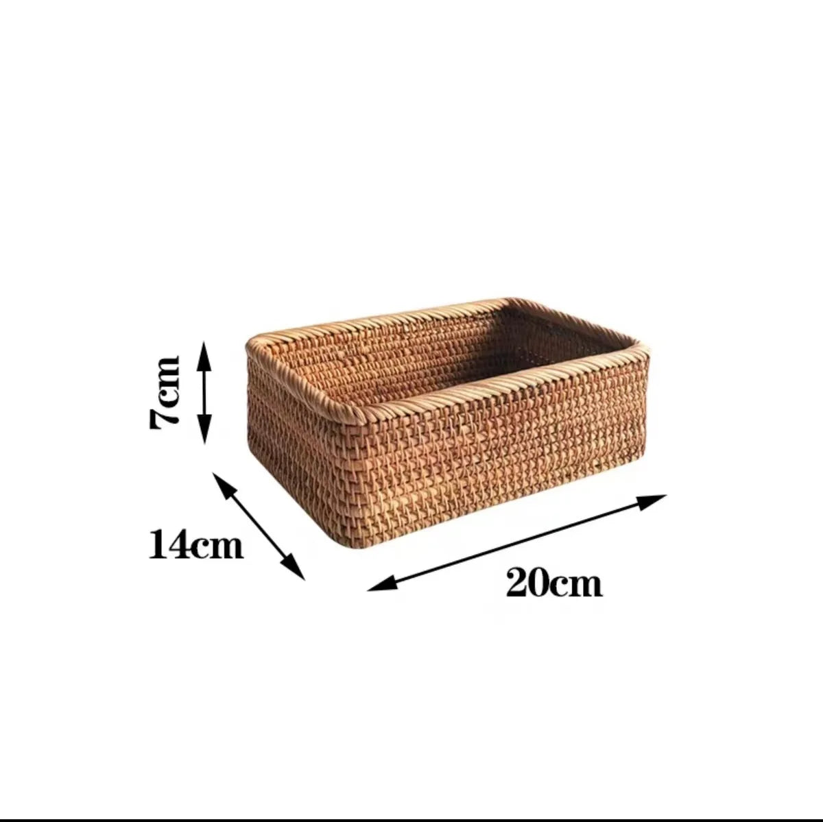Rattan Storage Basket for Home Decor Snack Handmade Woven Nesting Baskets Wicker Storage Box Kitchen Table Household Supplies