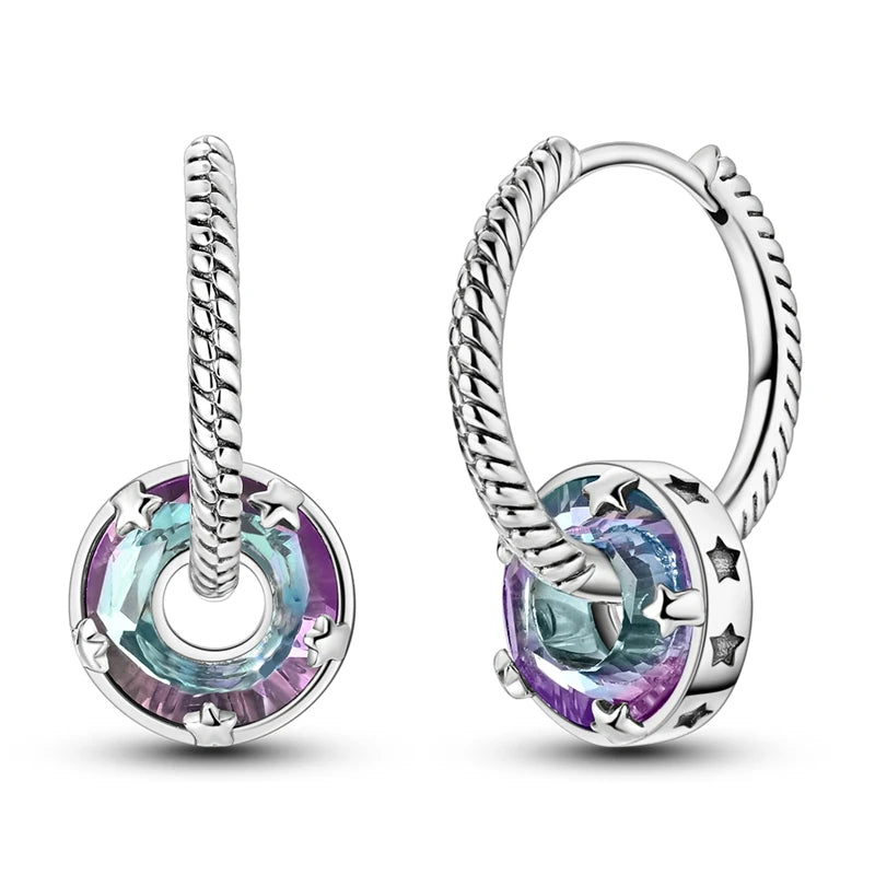 Original 925 Sterling Silver Women Hoop Earrings High Quality Shine Zircon U Shaped Classic Style Earring For Women Jewelry Gift