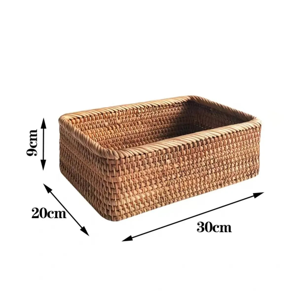 Rattan Storage Basket for Home Decor Snack Handmade Woven Nesting Baskets Wicker Storage Box Kitchen Table Household Supplies