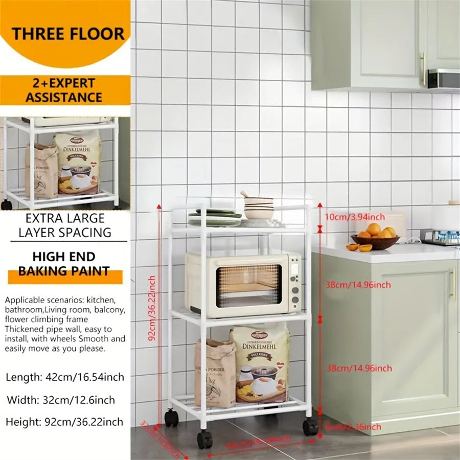 Multi-Layer Kitchen Rack Floor To Floor Storage Rack Household Microwave Stove Shelves Multi Scene Tool Pot Rack Kitchen Storage