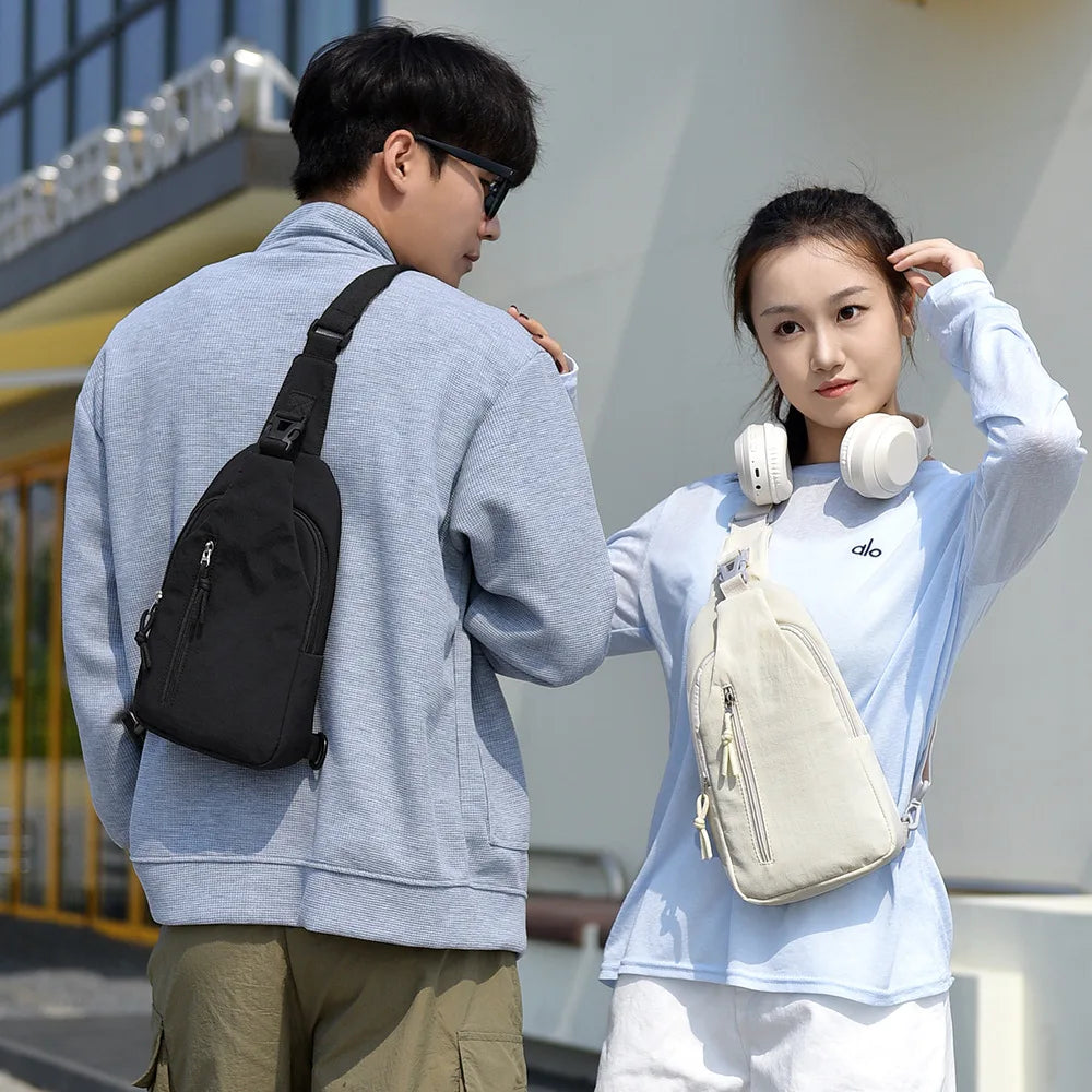 women's chest bag, men's casual single shoulder cross shoulder bag, anti splash trendy chest smart commuting travel cycling bag