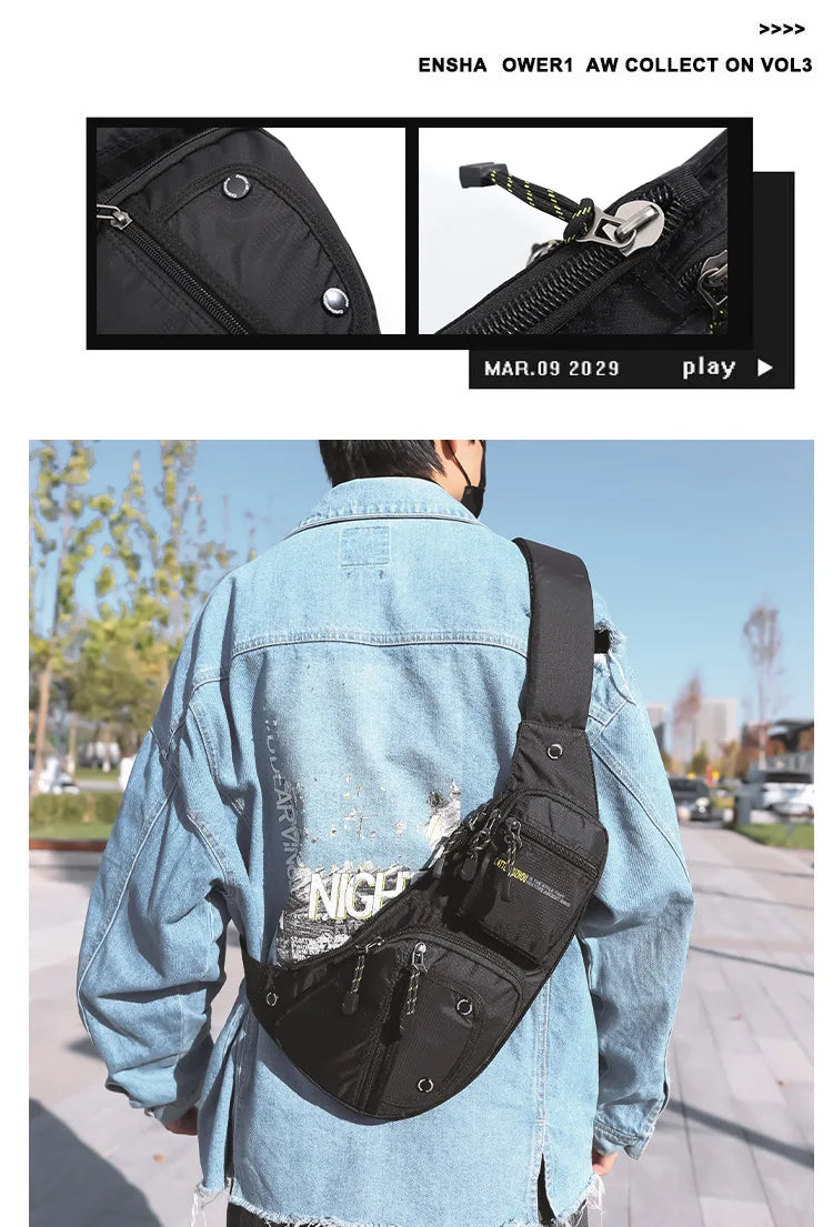 2026 New Oxford Cloth Men's Crossbody Bag Casual Single Shoulder Bag Fashion Street Style Backpack Leisure Chest Bag for Men
