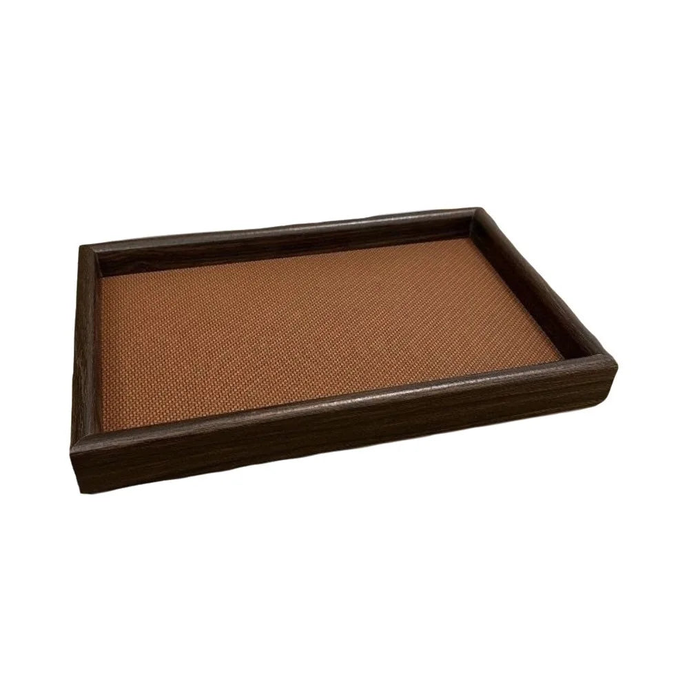 Light Luxury Wooden Rectangular Storage Tray Large Capacity Decorative Jewelry Display Trays Space Saving Cosmetic Holder Vanity