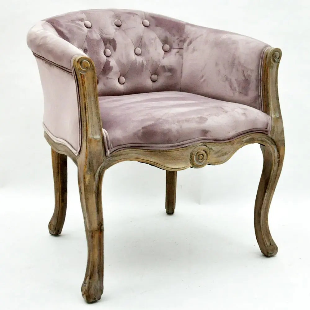 NATURAL FR  VELVET PINK LOUIS CHAIR - Image #2