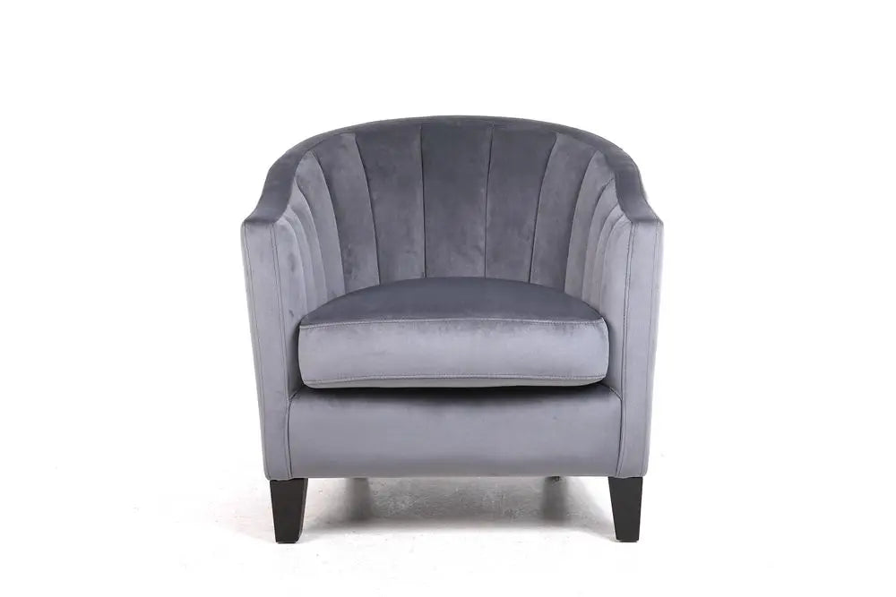 80CM LEAD COLOUR VELVET ARMCHAIR - Image #2