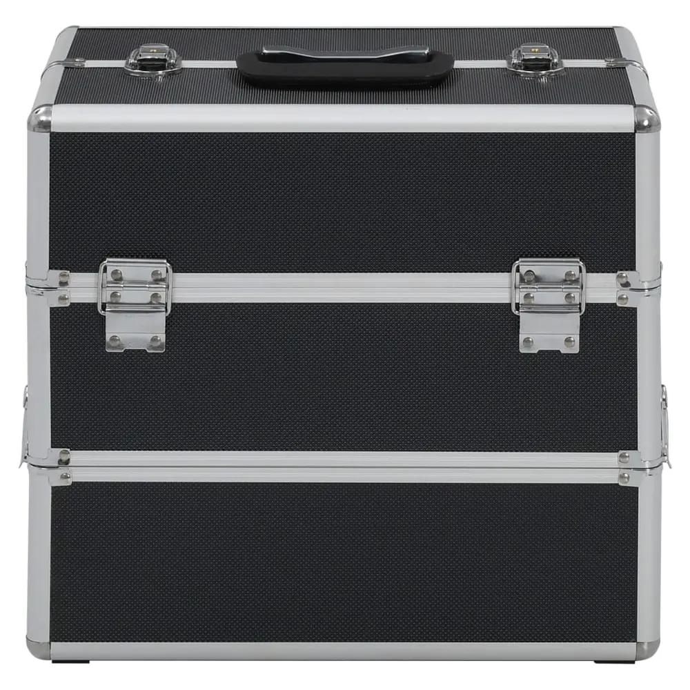 vidaXL Make-up Case 37x24x35 cm Black Aluminium - Image #3