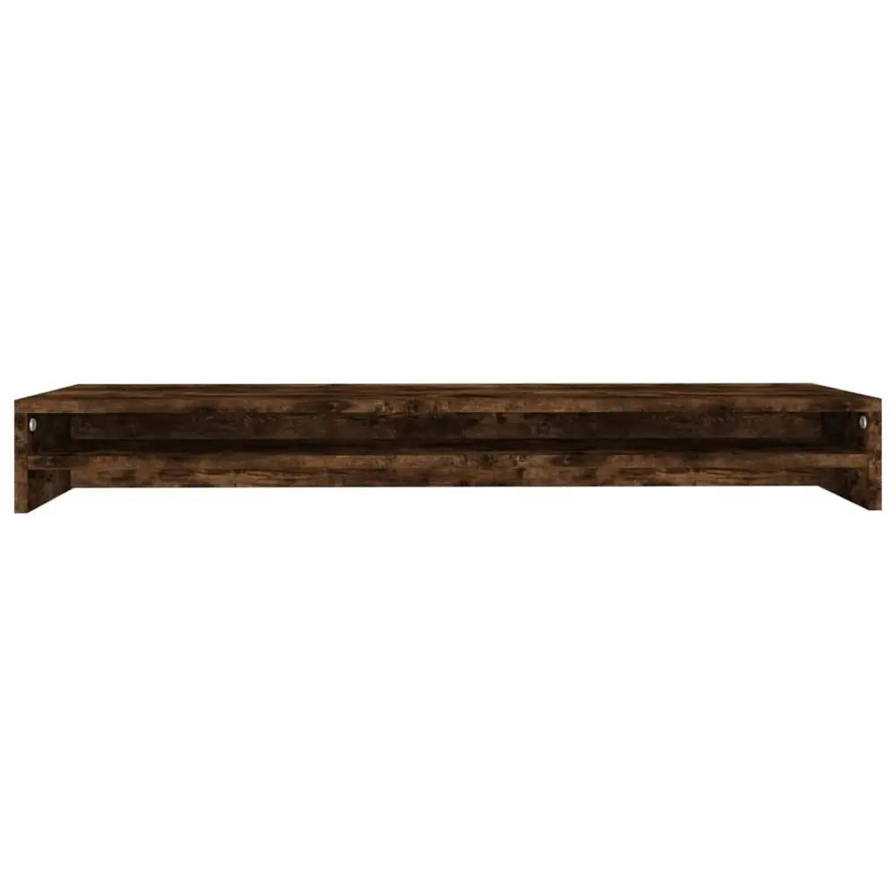 vidaXL Monitor Stand Smoked Oak 100x24x13 cm Engineered Wood - Image #4